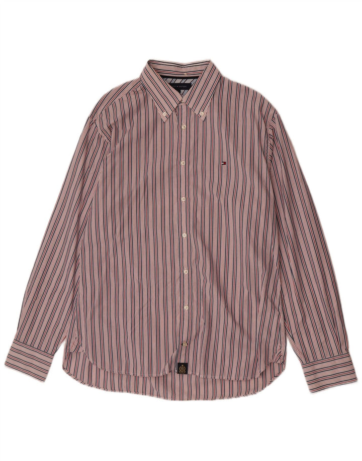 Camicia da uomo Tommy Hilfiger grande cotone gessato multicolore