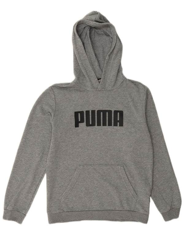 Felpa con cappuccio grafica da ragazzo Puma 11-12 anni in cotone grigio