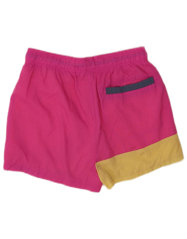 Pantaloncini sportivi Nike da uomo in nylon color block rosa medio
