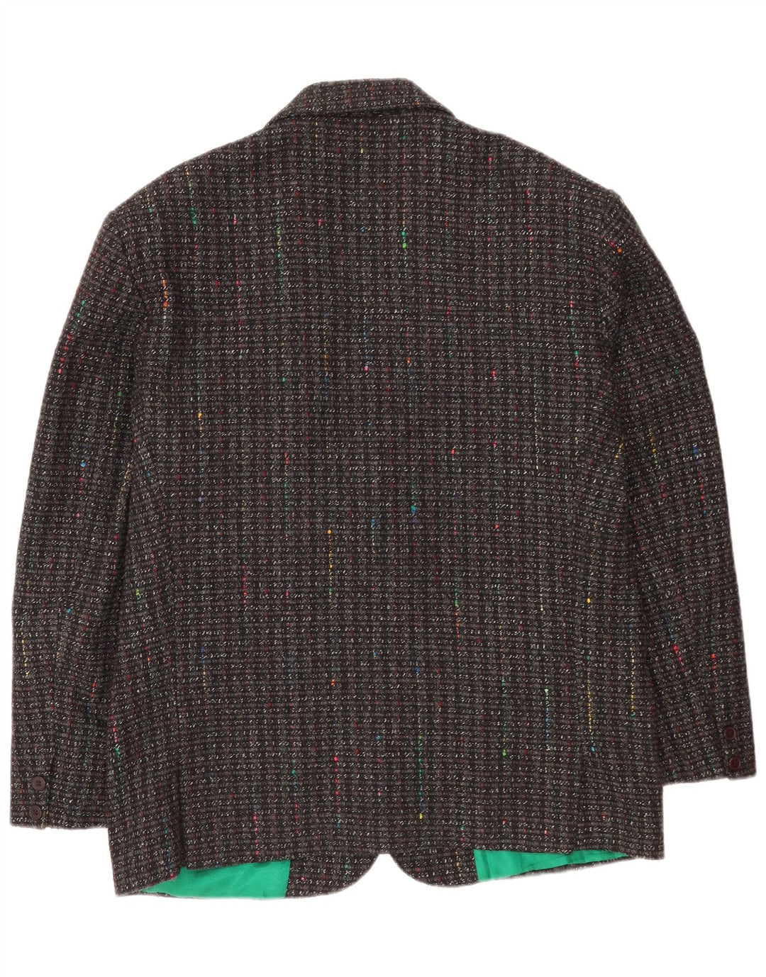 Luck in Luck Giacca blazer da uomo a 3 bottoni UK 42 XL Lana screziata grigia