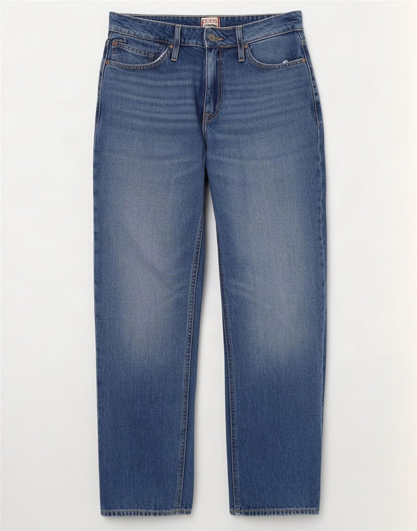 Jeans dritti da donna Guess a vita alta W28 L30 cotone blu