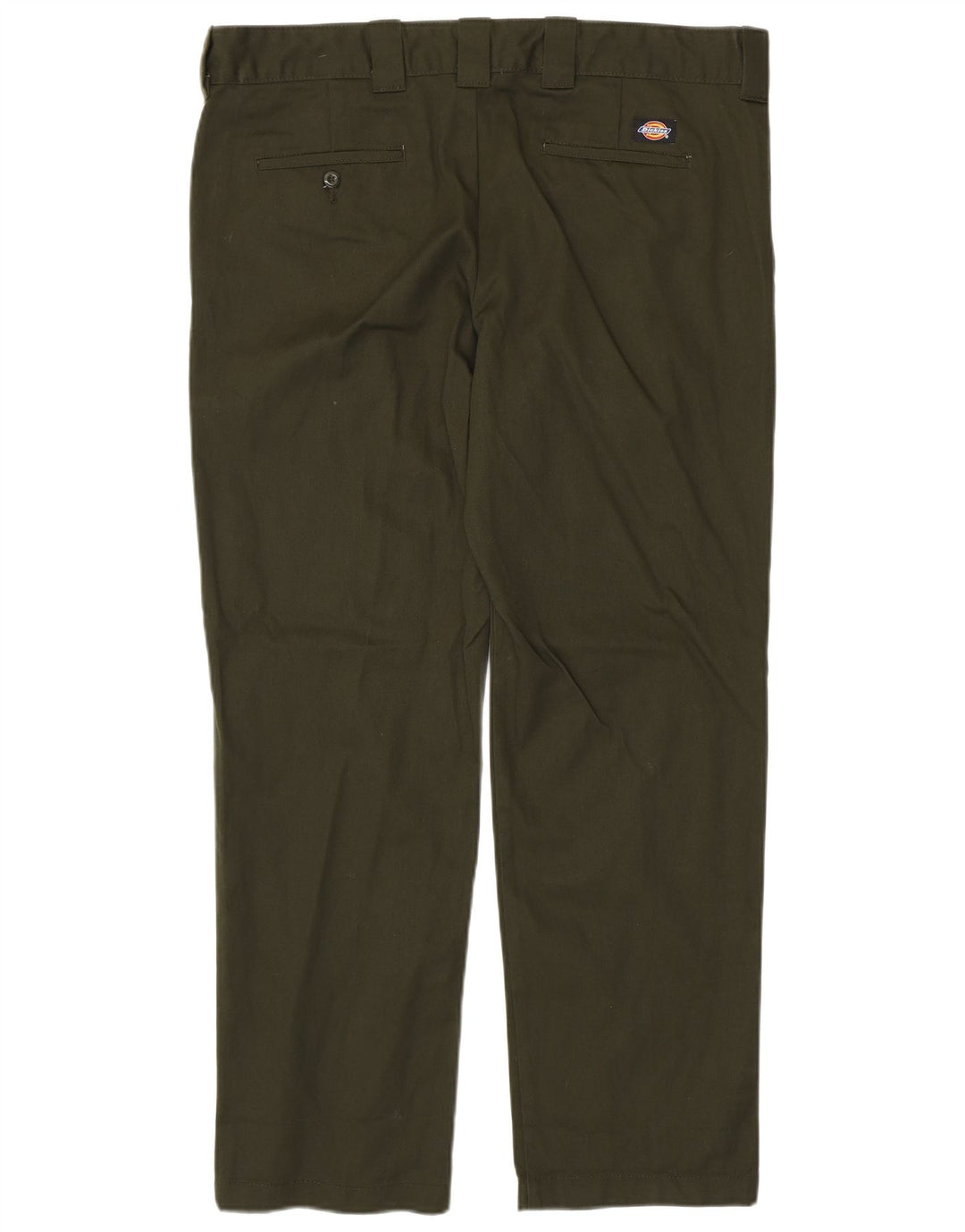 DICKIES Pantaloni chino dritti slim da uomo W38 L32 poliestere kaki