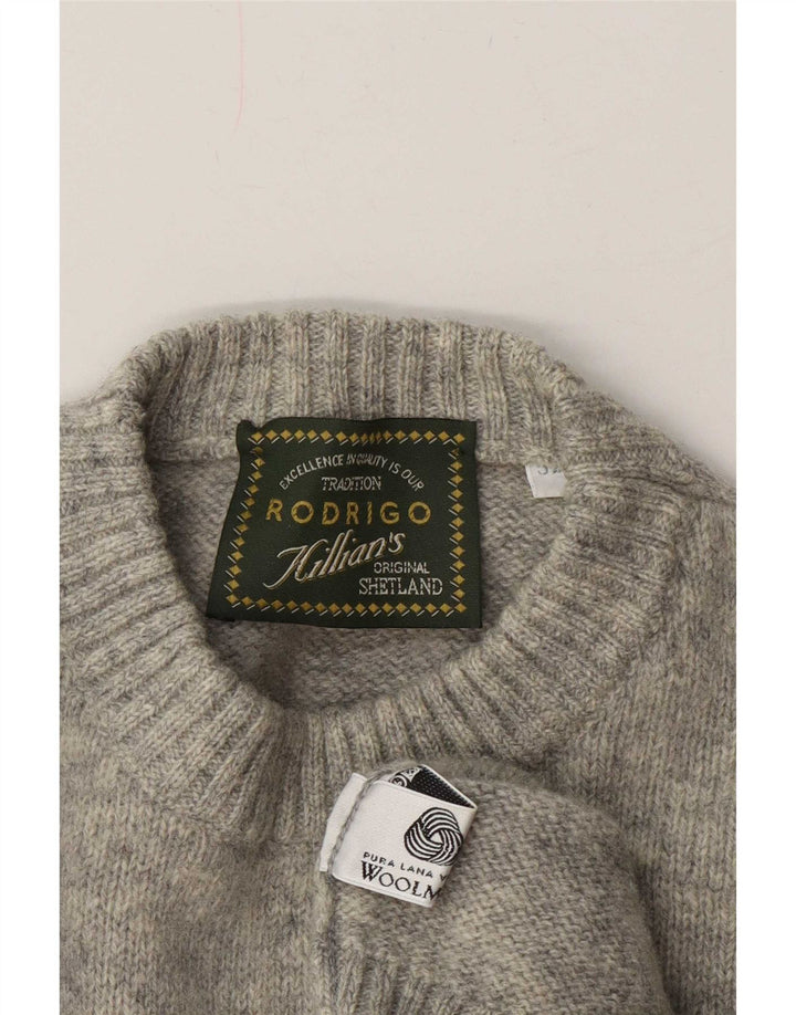 Maglione maglione girocollo da uomo Rodrigo IT 52 Large in lana grigia