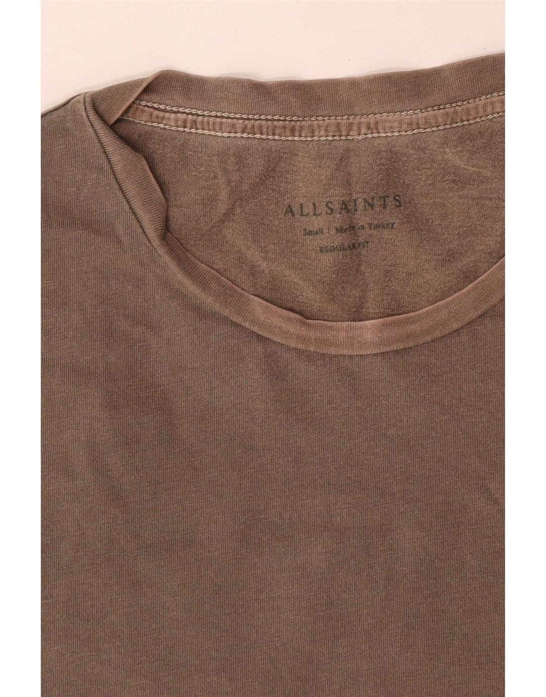 T-shirt da uomo con vestibilità regolare All Saints, piccola, in cotone marrone