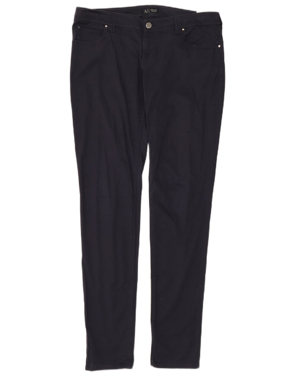 Pantaloni casual skinny da donna Armani W32 L34 cotone blu navy