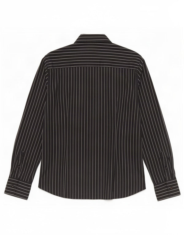 Guess Mens Shirt XL Black Pinstripe Cotton