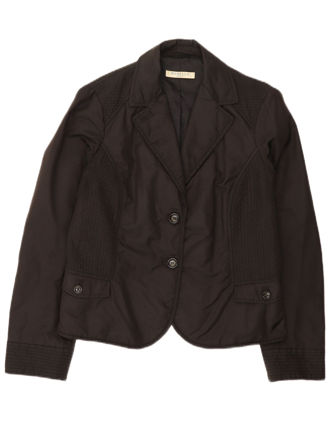 Giacca blazer imbottita a 2 bottoni da donna Marella UK 14 grande nera in poliammide