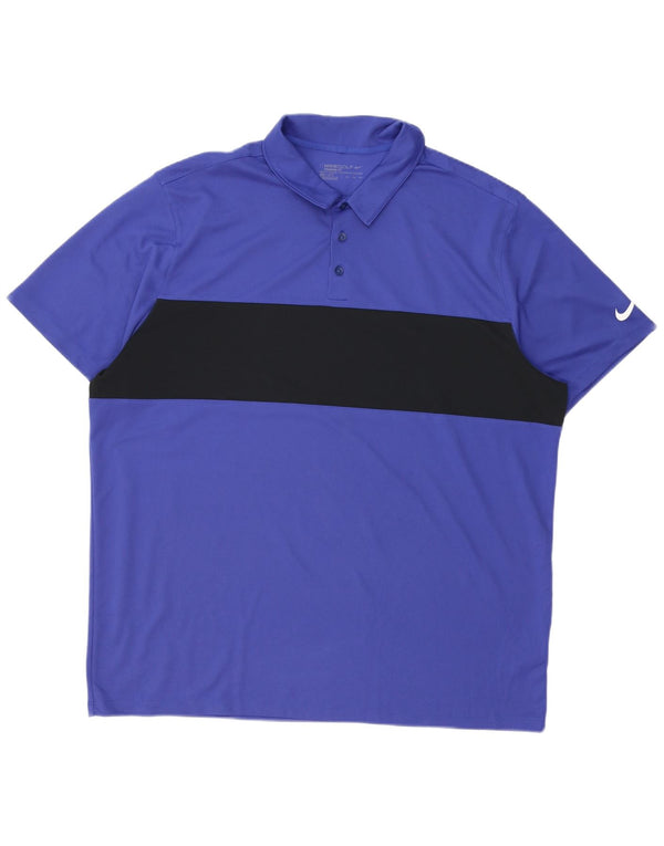 Polo Nike Da Uomo Dri Fit Standard 2XL Viola Colourblock Poliestere