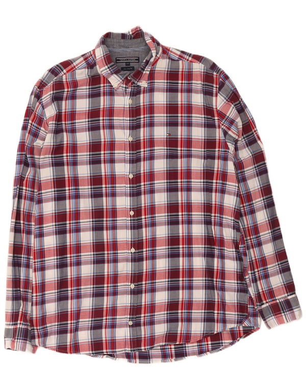 Camicia da uomo Tommy Hilfiger New York Fit 2XL in cotone a quadri multicolore