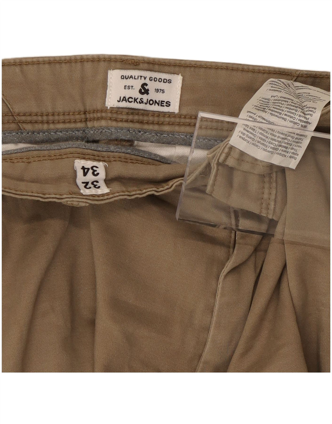 JACK & JONES Pantaloni chino slim da uomo W32 L32 Cotone beige