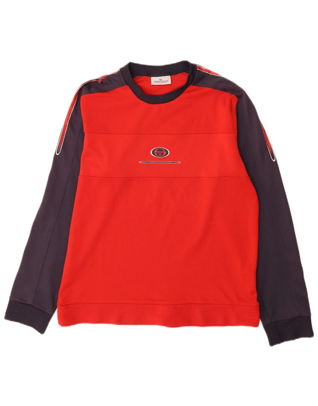Sergio Tacchini Felpa grafica da uomo Maglione Large Rosso Colorblock