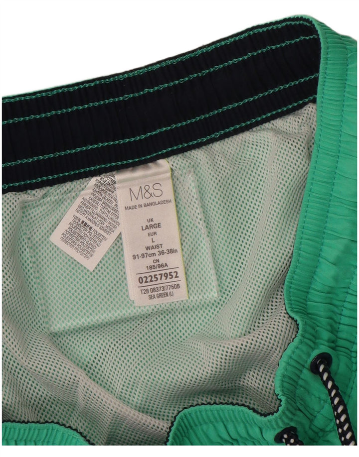 MARKS & SPENCER Pantaloncini da bagno da uomo Large Turchese Poliestere