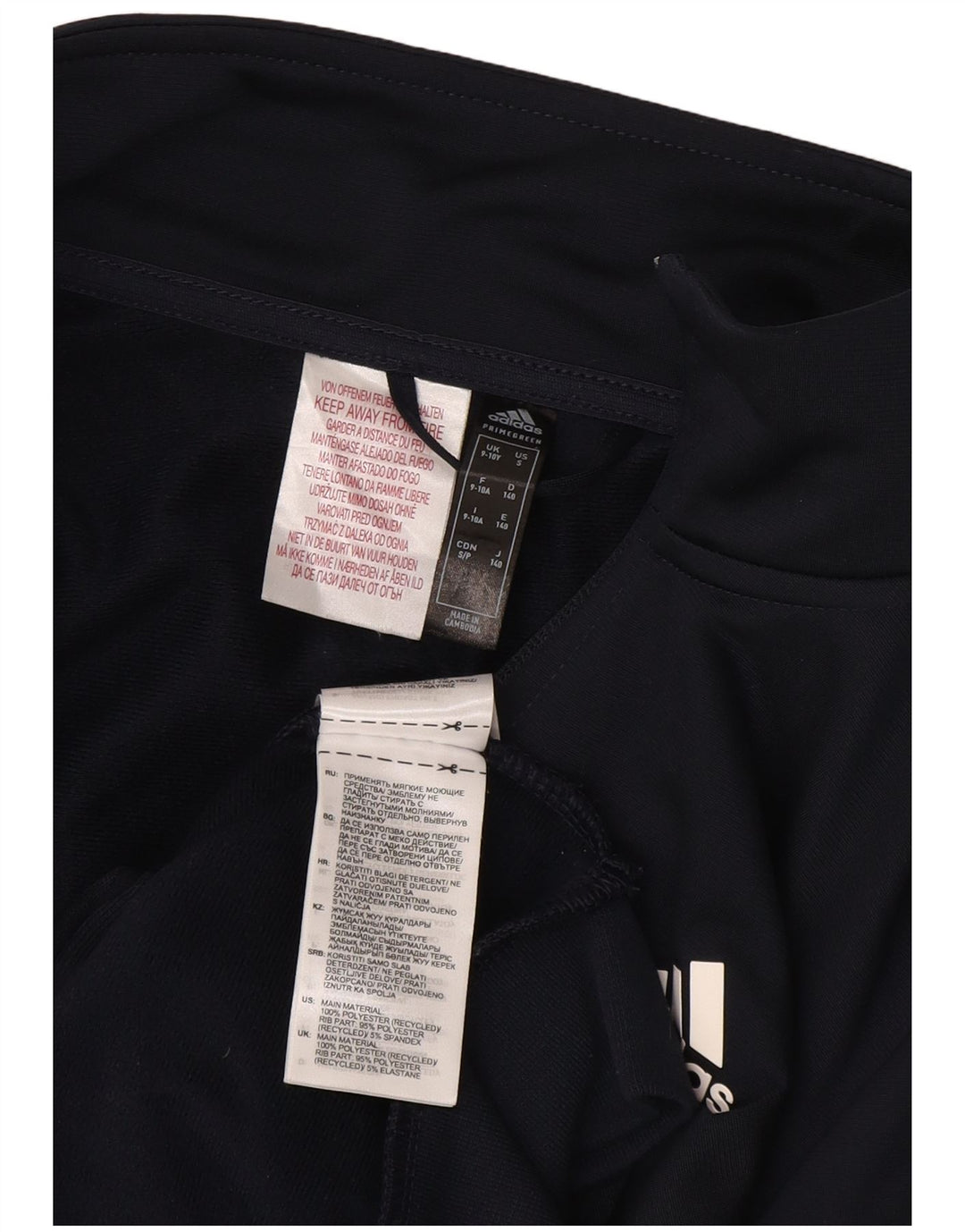 Giacca top della tuta da ragazzo ADIDAS 9-10 anni in poliestere blu navy