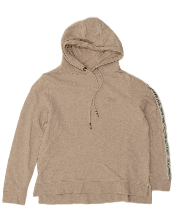Maglione con cappuccio oversize grafico da donna Barbour UK 10 piccolo in cotone beige