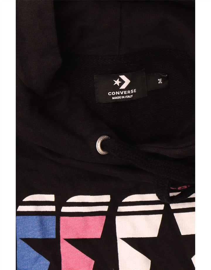 Felpa con cappuccio grafica da uomo Converse, cotone nero medio