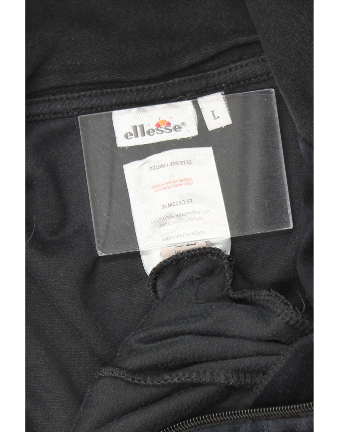 ELLESSE Womens Tracksuit Top Jacket UK 16 Large Navy Blue Cotton Vintage Ellesse and Second-Hand Ellesse from Messina Hembry 
