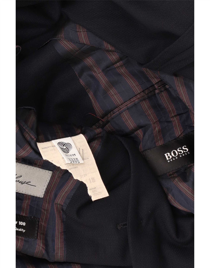Giacca blazer da uomo a 3 bottoni Hugo Boss EU 52 XL Blu navy in lana vergine