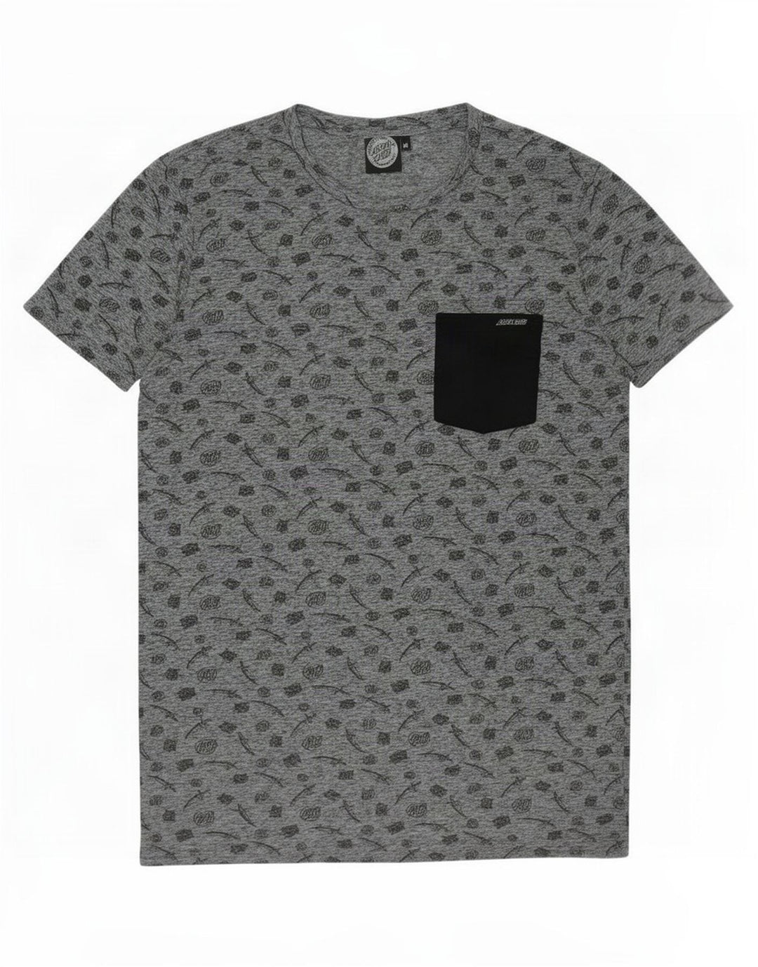 T-shirt grafica da uomo Santa Cruz Top in poliestere grigio medio