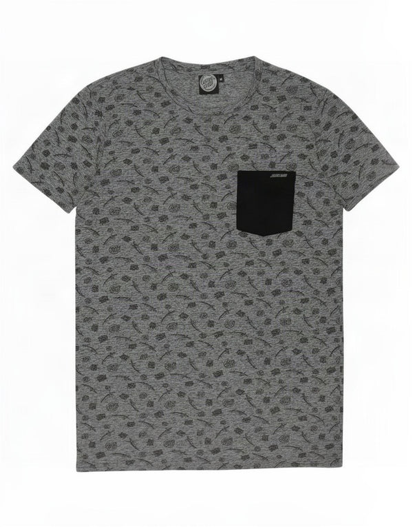 T-shirt grafica da uomo Santa Cruz Top in poliestere grigio medio