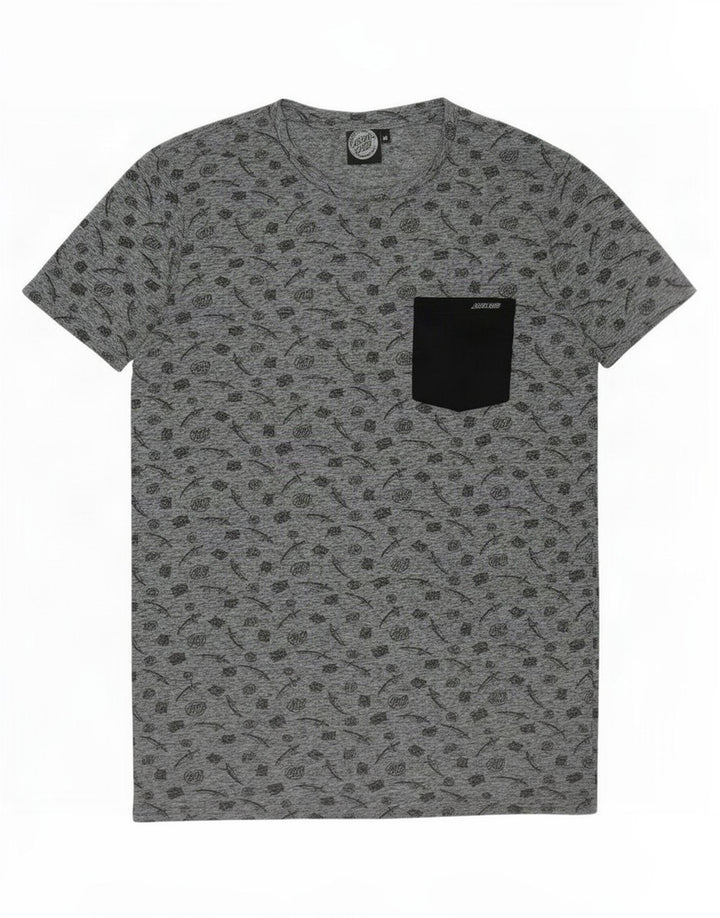 T-shirt grafica da uomo Santa Cruz Top in poliestere grigio medio
