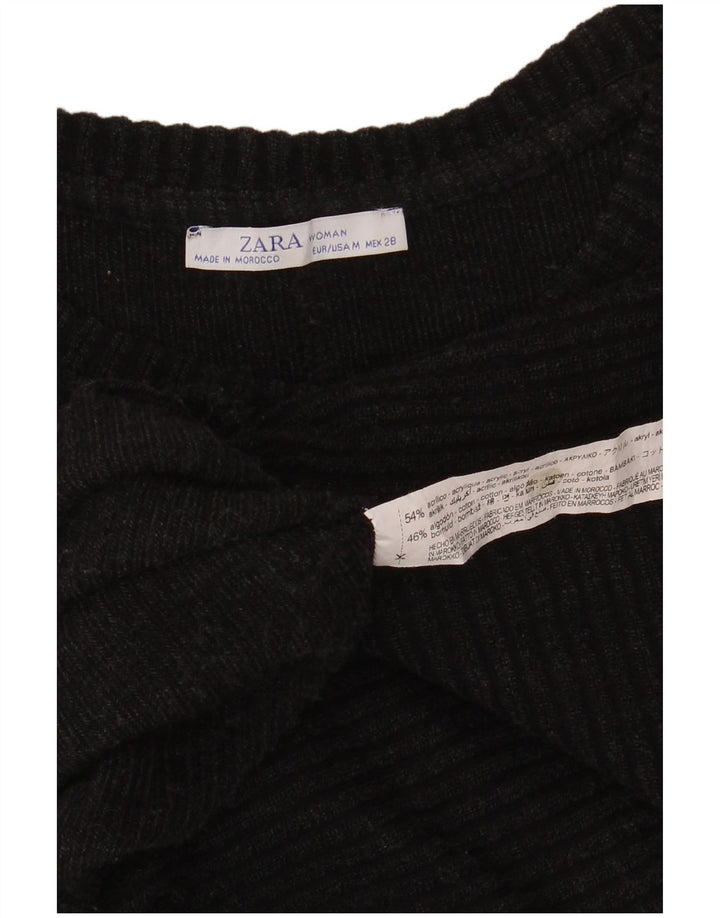 Maglione corto con scollo a barca oversize da donna Zara UK 14 Grigio medio