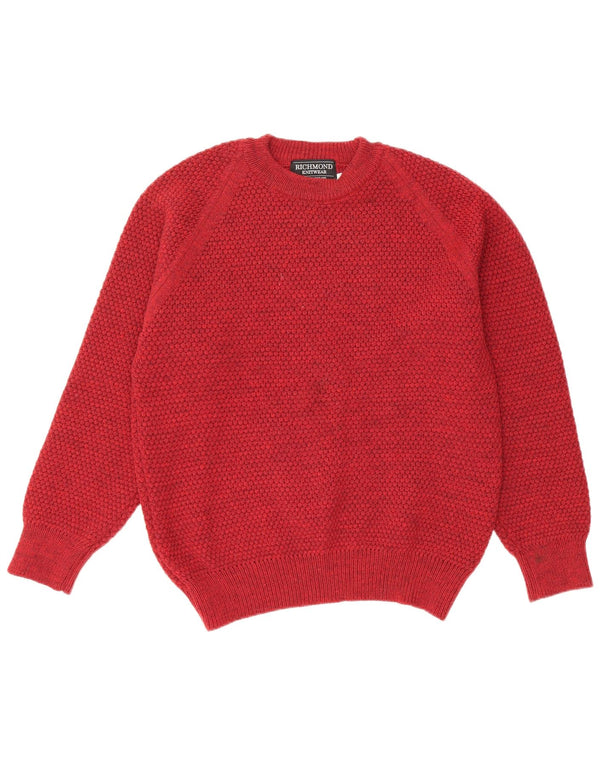 RICHMOND Maglione girocollo da uomo in lana vergine rosso medio