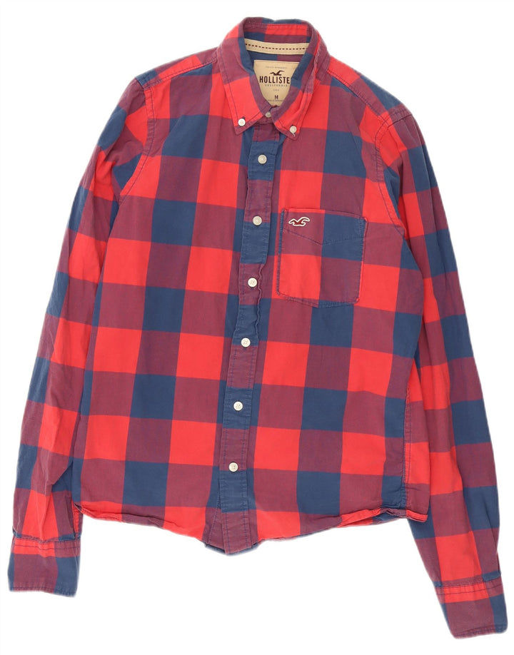 Camicia da uomo HOLLISTER in cotone scozzese rosso medio
