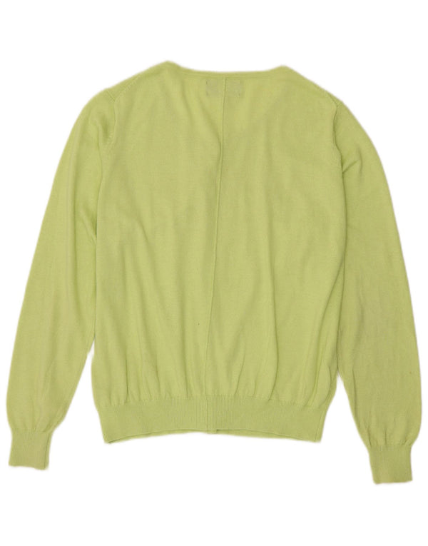 JOULES maglione cardigan da donna UK 16 grande poliestere verde