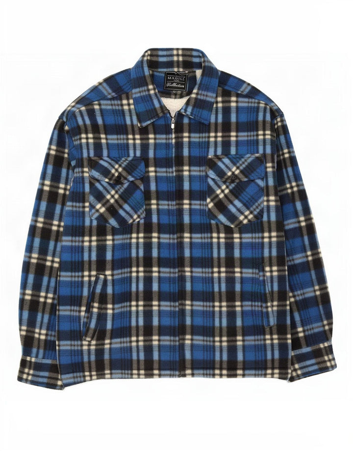 Giacca in pile Sherpa da uomo Magill UK 38 Poliestere scozzese blu medio