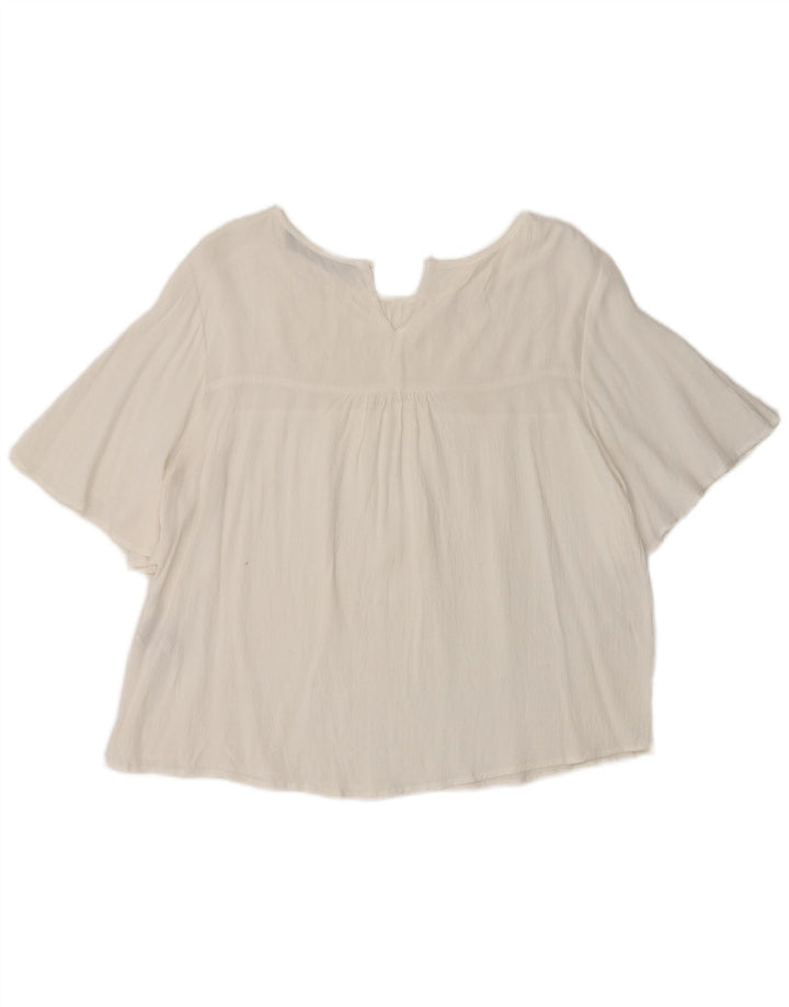 Zara camicetta da donna UK 46 grande bianca in viscosa