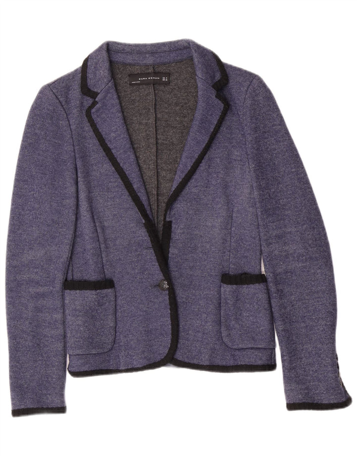 Giacca blazer da donna a 1 bottone in maglia Zara da donna, UK 12, blu medio