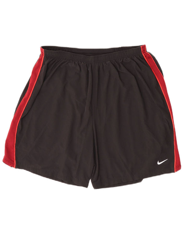 Pantaloncini sportivi Nike da uomo grandi in poliestere color block nero