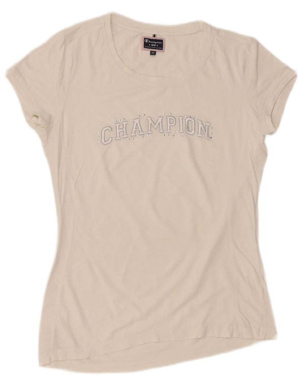 T-shirt grafica da donna Champion Top UK 12 Medium White