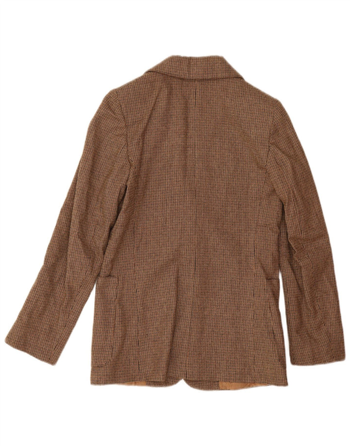 Giacca blazer vintage da donna a 2 bottoni IT 42 pied de poule marrone medio