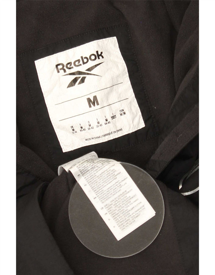 Giacca a vento con cappuccio da donna Reebok UK 12/14 nylon nero medio