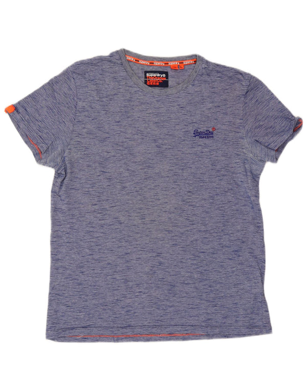 T-shirt da uomo Superdry Top grande in cotone chiazzato blu