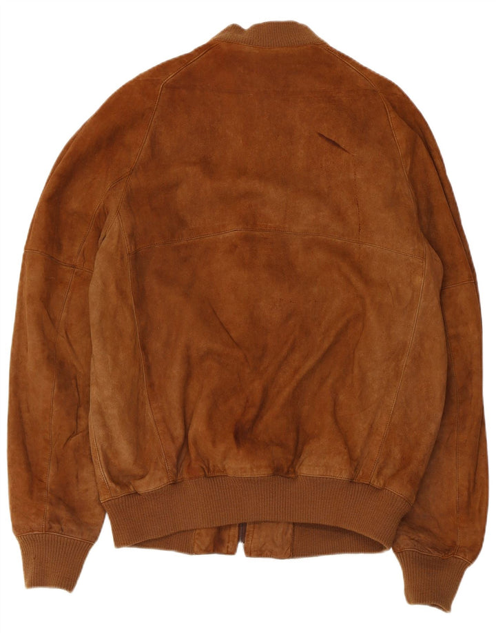 Giubbotto bomber da uomo in pelle scamosciata Anfor IT 52 XL Marrone