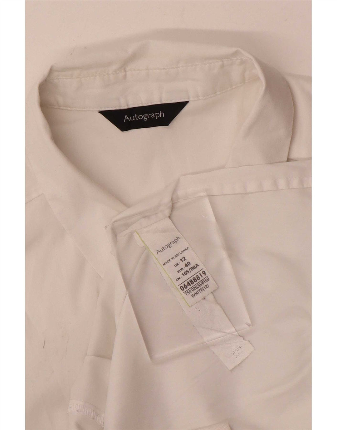 Camicia autografa da donna Marks & Spencer UK 12 cotone bianco medio