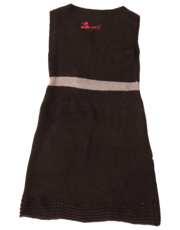 Desigual Abito maglione senza maniche con grafica da donna UK 12 Medium Black Floral