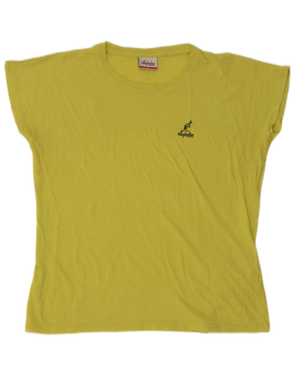 T-shirt da donna AUSTRALIAN L'ALPINA UK 16 Large Giallo