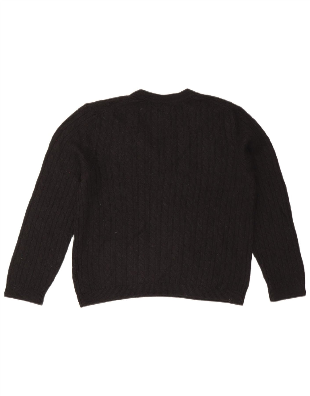 TOMMY HILFIGER Maglione da donna con scollo a V UK 14 Nylon nero medio