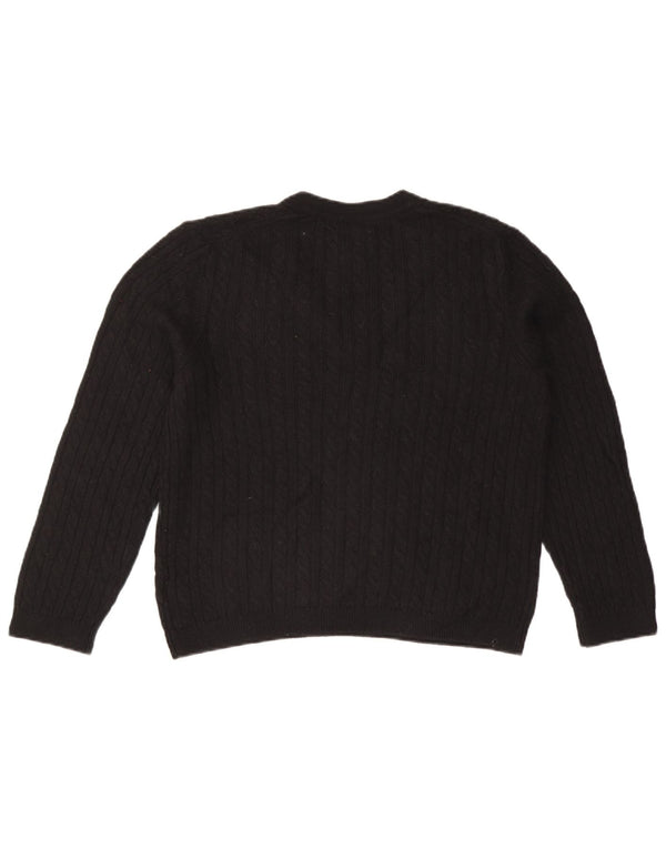 TOMMY HILFIGER Maglione da donna con scollo a V UK 14 Nylon nero medio