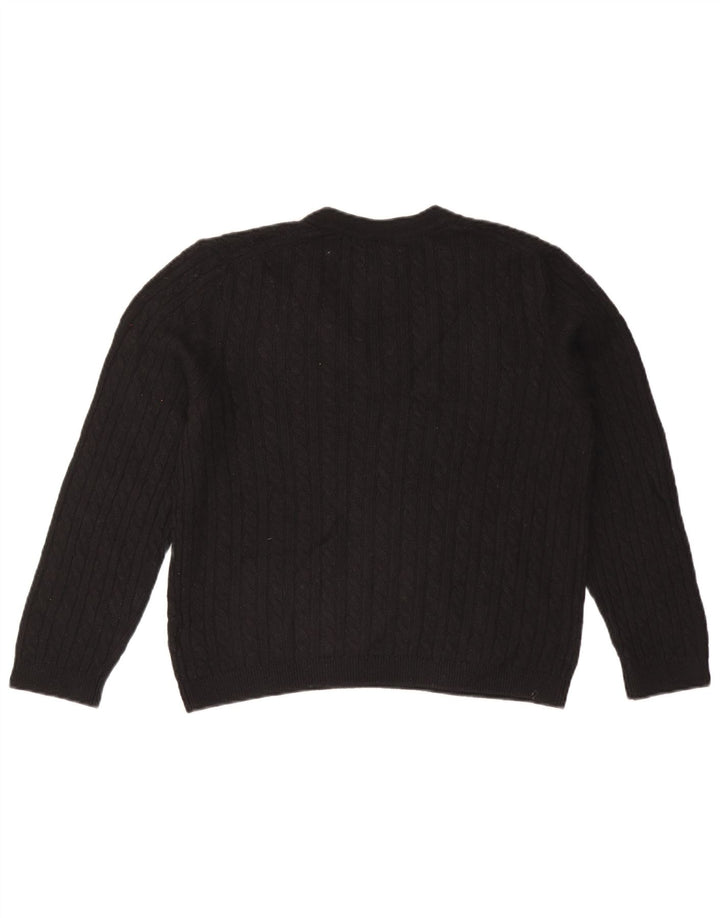 TOMMY HILFIGER Maglione da donna con scollo a V UK 14 Nylon nero medio