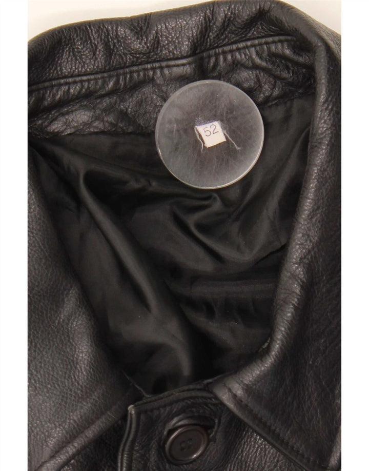 Giacca in pelle vintage da uomo IT 52 XL in pelle nera