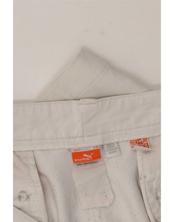 Pantaloncini chino da uomo Puma W36 Large bianchi in poliestere