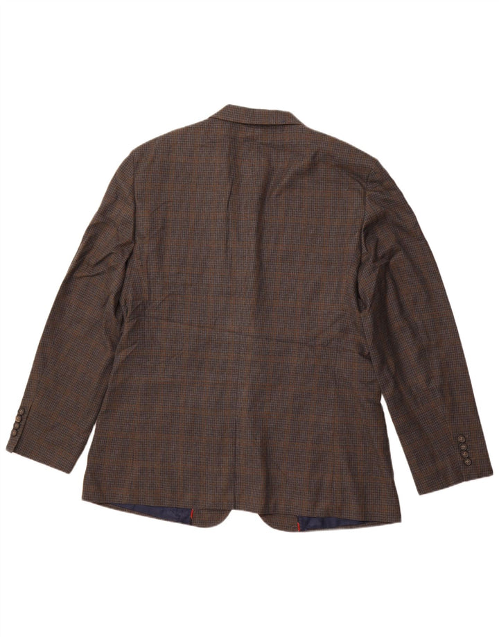 Giacca blazer da uomo a 2 bottoni IZOD UK 42 XL poliestere a quadri grigio