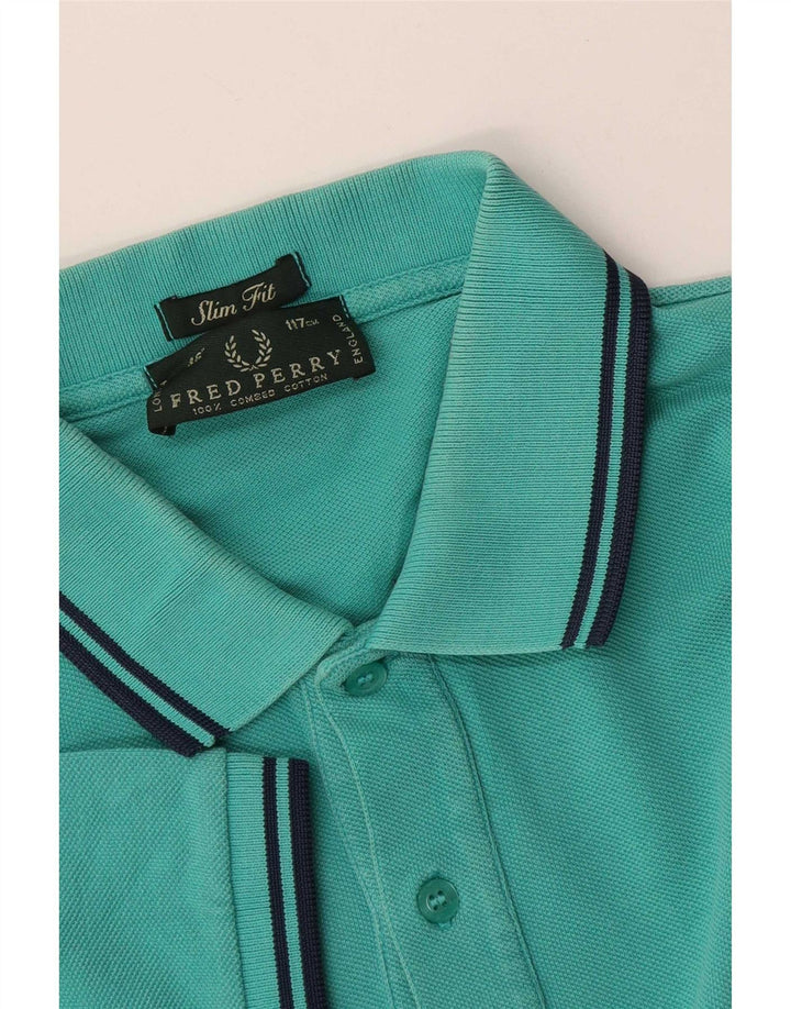 Polo da uomo slim fit Fred Perry grande in cotone turchese