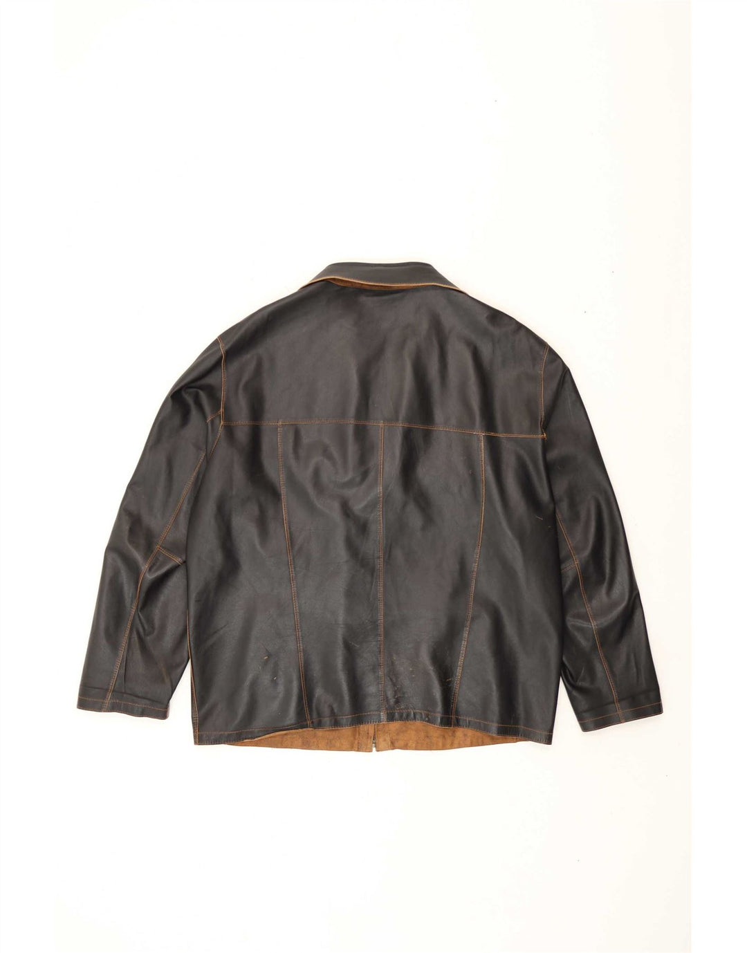 Giacca in pelle reversibile da uomo vintage EU 56 3XL Marrone