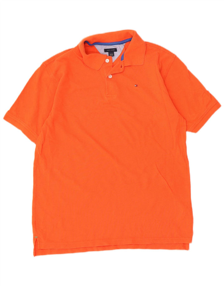 Polo Tommy Hilfiger per ragazzi 15-16 anni Large in cotone arancione