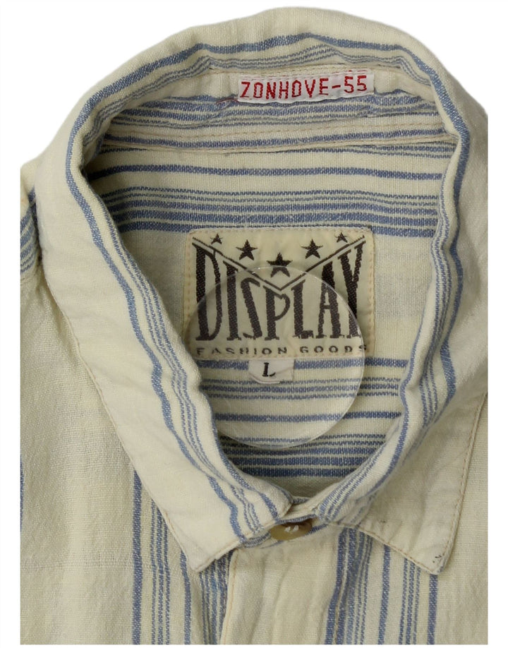Camicia a maniche corte da uomo VINTAGE grande a righe blu